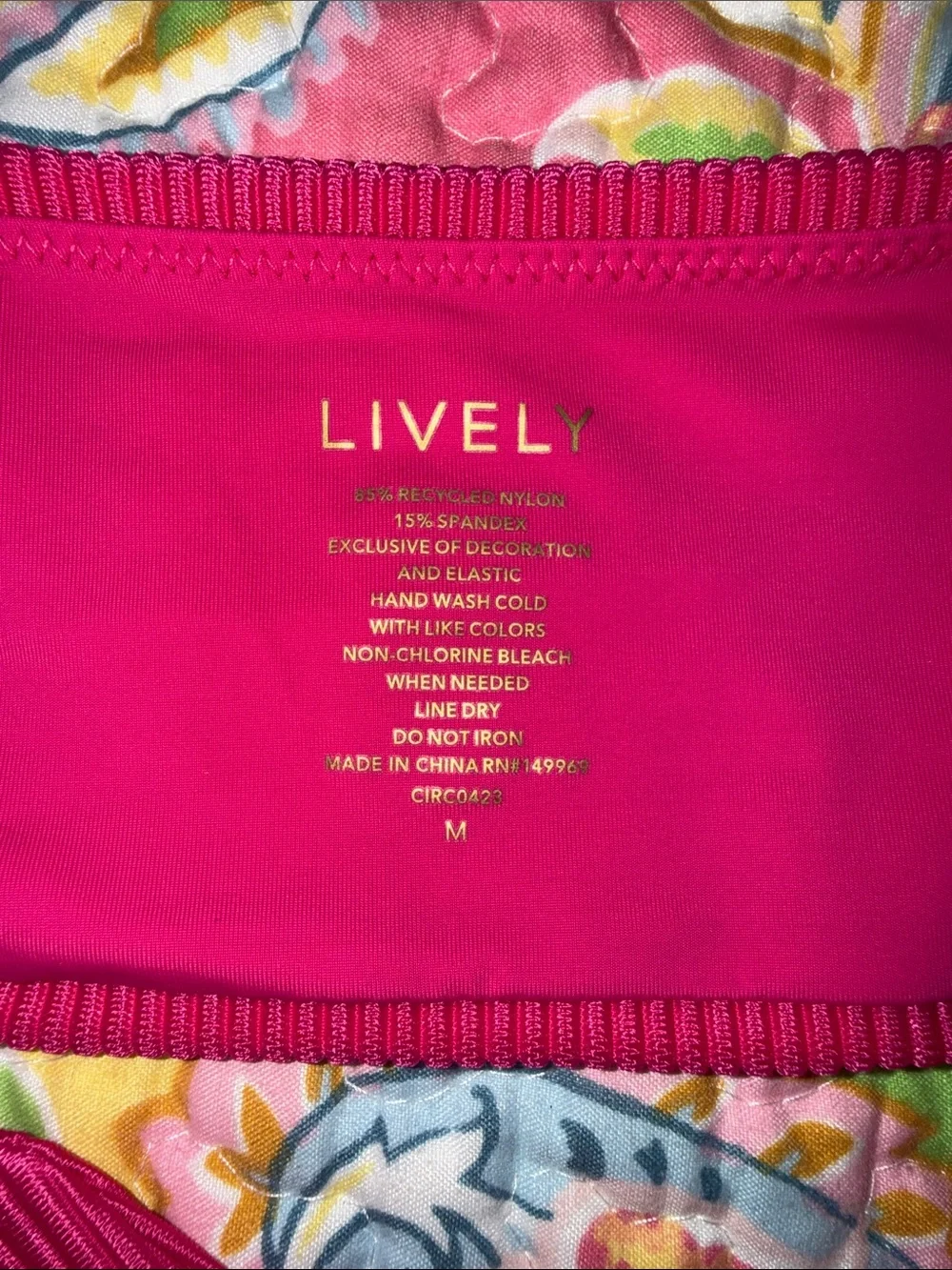 Lively Ribbed Tie-Front Bandeau & Cheeky bottom bikini ; top M & bottom L